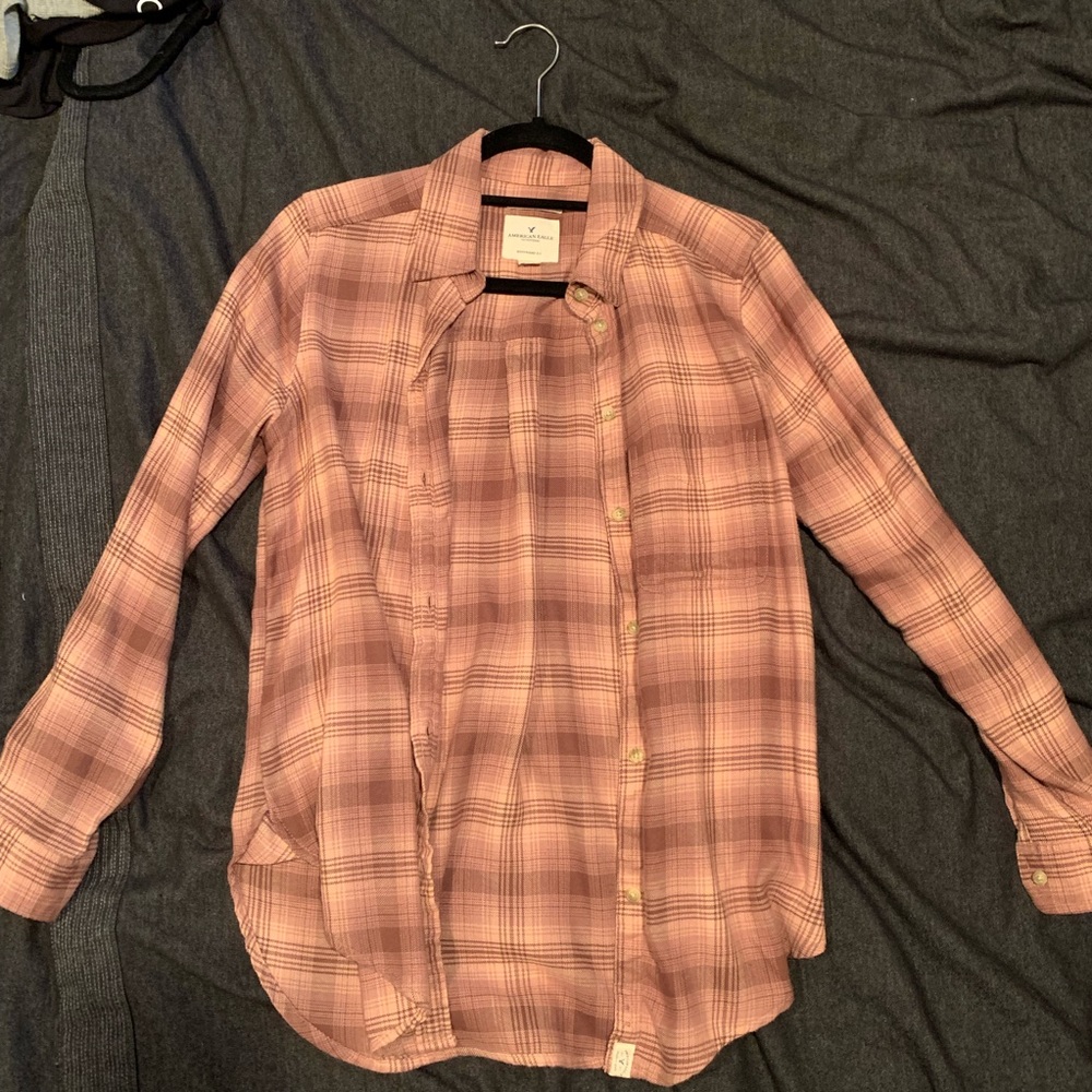 plaid button down
